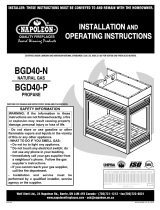 NAPOLEON BGD40-P Installation And Operating Instructions Manual