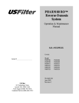 USFilter PHARM40 RO Owner's Operation And Maintenance Manual