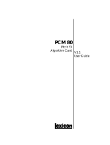 Lexicon PCM 80 - V1.1 REV 1 PITCH FX User manual