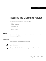 Cisco 805 Series Install Manual