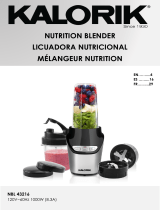 KALORIK 8-Piece Nutrition Blender Set 1500W Power User manual