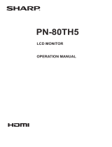 Sharp PN80TH5 Owner's manual