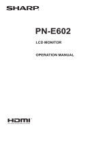 Sharp PN-E602 Owner's manual