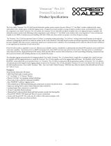 Peavey Crest Audio Versarray Pro 215 Powered Subwoofer Owner's manual