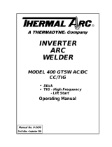 ESAB Inverter Arc Welder Model 400 GTSW AC/DC CC/Tig User manual