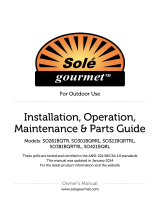 Sole Gourmet SO261BQTR Installation, Operation, Maintenance Manual