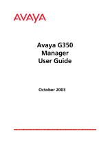 Avaya Media Gateway G350 User manual