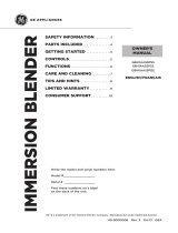 GE G8H1AASSPSS Immersion Blender Owner's manual