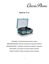Classic Phono Classic Phono TT-11WH Suitcase turntable User manual