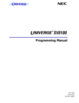 NEC UNIVERGE SV8100 Programming Manual