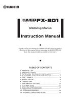 Hakko Electronics FX?801 User manual