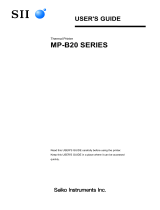 Seiko MP-B20 SERIES User manual