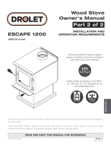 Drolet ESCAPE 1200 WOOD STOVE Owner's manual