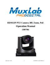 MuxLab HDMI/IP PTZ Camera 30X Zoom, POE Operating instructions