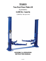 TUXEDO Distributors 12000 lb Two Post Floor Plate Lift TP12KFX Installation guide