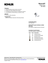 Kohler 11414-2BZ Dimensions Guide