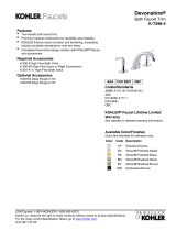 Kohler T398-4-2BZ Dimensions Guide