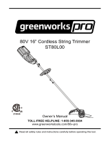 Greenworks Pro STBA80L210 Operating instructions