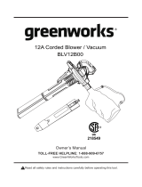 Greenworks BLV12B00 Owner's manual