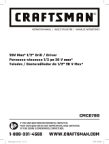 Craftsman CMCD700 V20 20-Volt Max 1/2-in Cordless Drill Driver Owner's manual