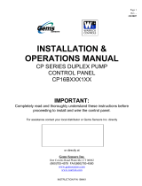 Gems CP16BXXX1 series Operating instructions