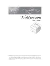 Ricoh BP20 - Aficio B/W Laser Printer User manual