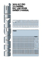 Mackie 1604-VLZ PRO Owner's manual