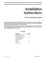 Frigidaire FWS833AS2 Installation guide