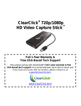ClearClick HD Video Capture Stick Quick start guide