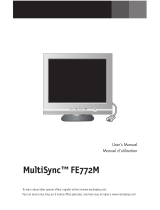 NEC FE772M-BK - MultiSync - 17" CRT Display User manual