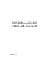 PROGRESSIVE RC UNIVERSAL LIPO ESR METER Instructions Manual