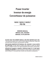 Schumacher Electric PID-760 Power Inverter Owner's manual