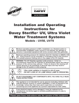 Davey Water Products Steriflo UV70 Operating instructions