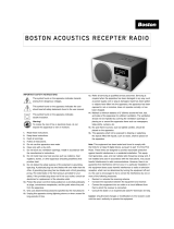 Boston Acoustics AM/FM Radio Tuner User manual