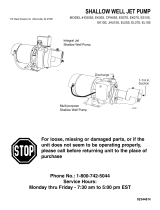 Star Water ES05SAT25H Jet Pump Tank System Operating instructions