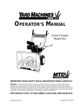 Yard Machines Series 611 User manual