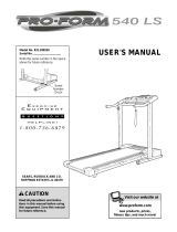 ProForm 540S HEARTRATE CONTROL User manual