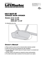 Chamberlain LiftMaster Security+ 2220 1/2 HP Owner's manual