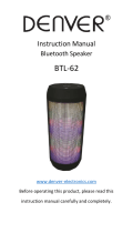 Denver Bluetooth Speaker User manual
