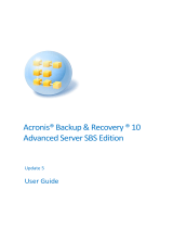 ACRONIS Backup & Recovery 10 Advanced Server SBS Edition User guide