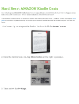 Amazon Kindle Oasis Hard reset manual