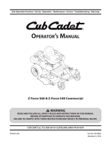 Cub Cadet Z-Force S 48 User manual