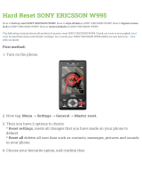 Sony Ericsson W995 User manual