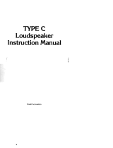 Snell Acoustics Snell Type C Loudspeaker Instruction Owner's manual
