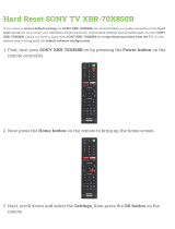Sony XBR-70X850B Hard reset manual