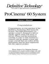 Definitive Technology ProSub 60 Owner's manual