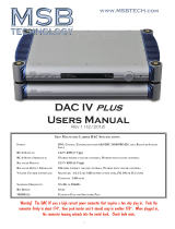 MSB Technology DAC IV plus User manual