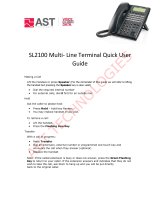 NEC UNIVERGE SL2100 Quick User Manual