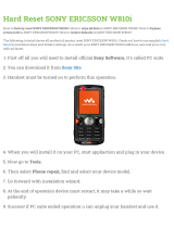 Sony Ericsson W810I User manual