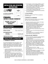 Lux Products LuxPro Thermostat User manual